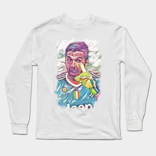 Buffon "NOT TODAY" Italian Legend - Abstract Portrait Long Sleeve T-Shirt